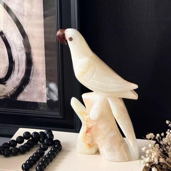 Handgemachte Stein Vogel-Figurine