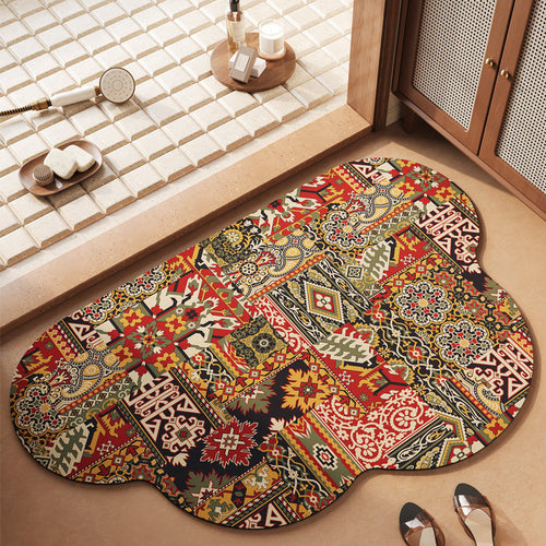 Stylische Bohemian Floral Badematte