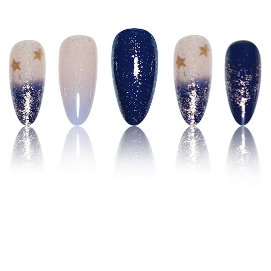 Stiletto Press-On-Nailart-Erweiterungen mit Sternen-Designs Karnz
