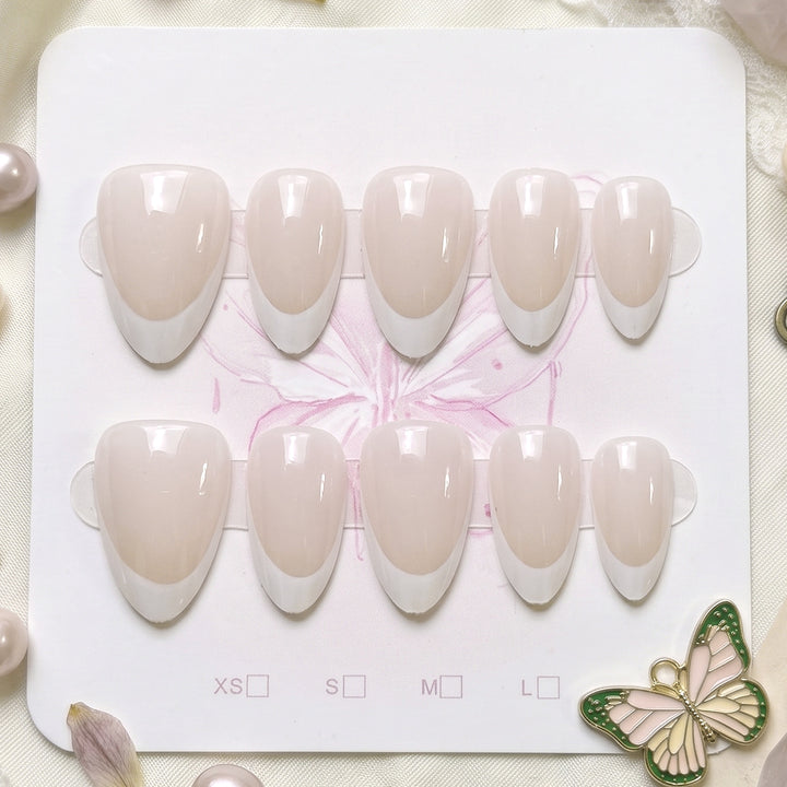 Premium French Tip Press-On Nail Set
