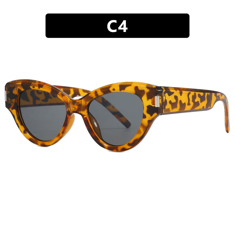 Damen stilvolle Cat-Eye Sonnenbrille mit transparentem Rahmen Karnz