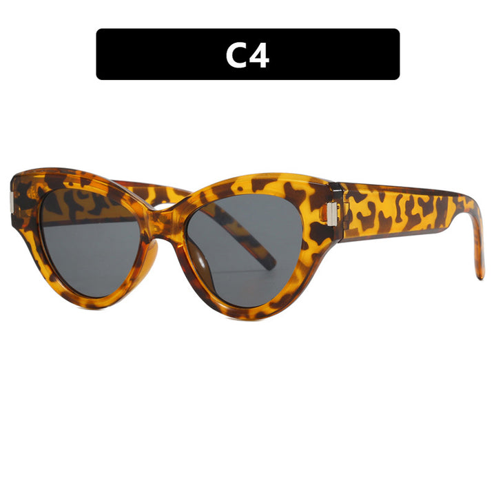 Damen stilvolle Cat-Eye Sonnenbrille mit transparentem Rahmen Karnz