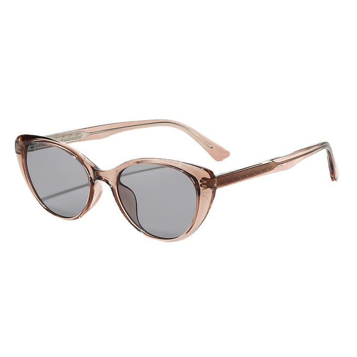 Damen Cat-Eye-Sonnenbrille mit transparentem Rahmen und UV-Schutz Karnz
