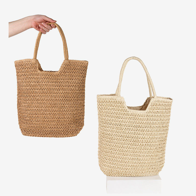 Damen Geflochtene Tragetasche mit weichem Innenfutter Karnz