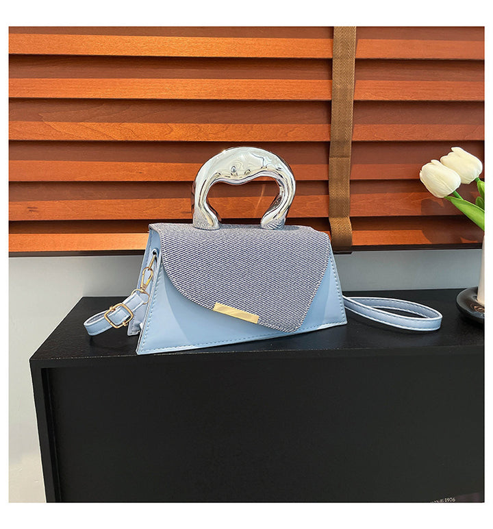 Stylische geometrische strukturierte Handtasche Karnz