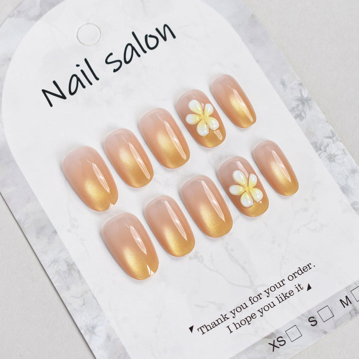 Elegantes Blumendruck-Nagelset Karnz