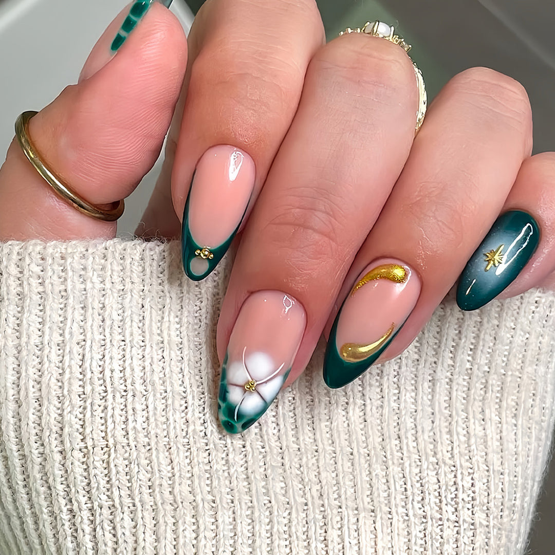 Chic Künstlerische Press-On Nagel Set Karnz