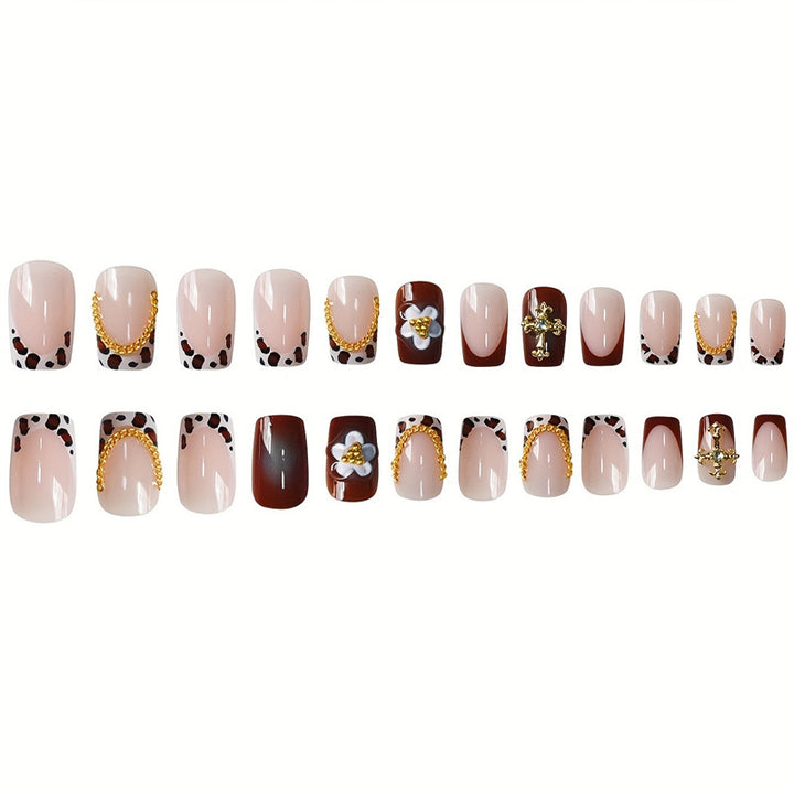 Dekoratives Florales Press-On Nagelset Karnz