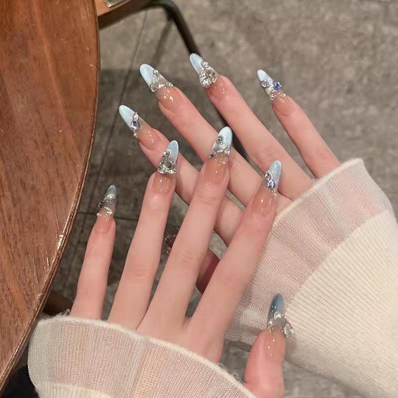 Künstlerisches Langes Stiletto Press-On Nagelset Karnz