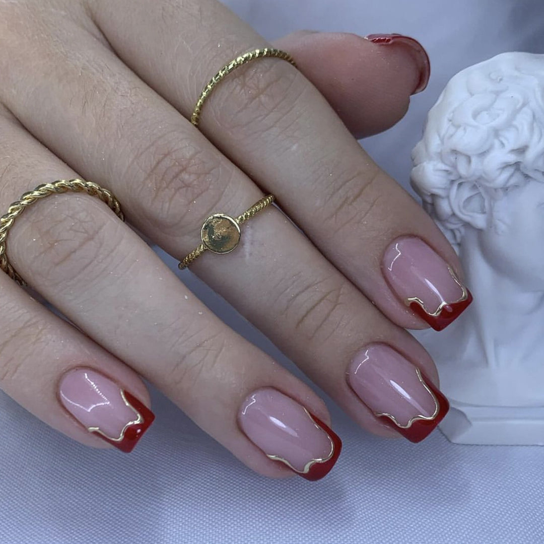 Elegante Französische Spitze Acryl Nagelkunst Erweiterungen Karnz