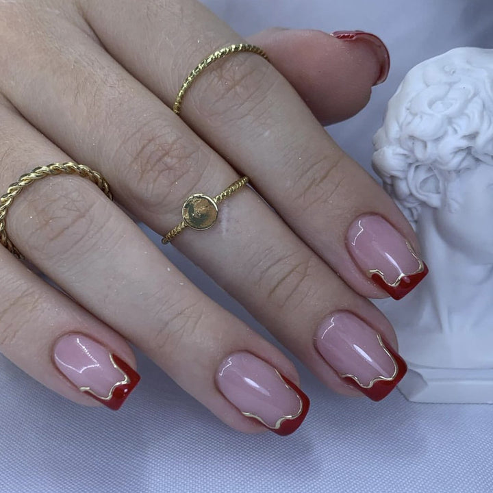 Elegante Französische Spitze Acryl Nagelkunst Erweiterungen Karnz