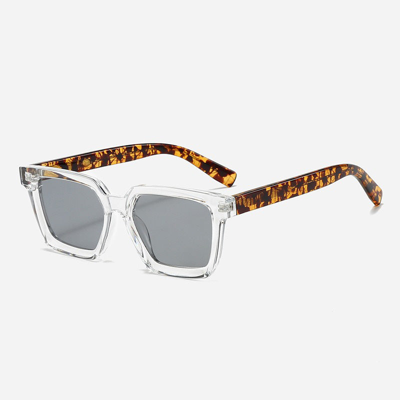 Damen quadratische Sonnenbrille mit transparentem Rahmen und polarisierenden Gläsern Karnz