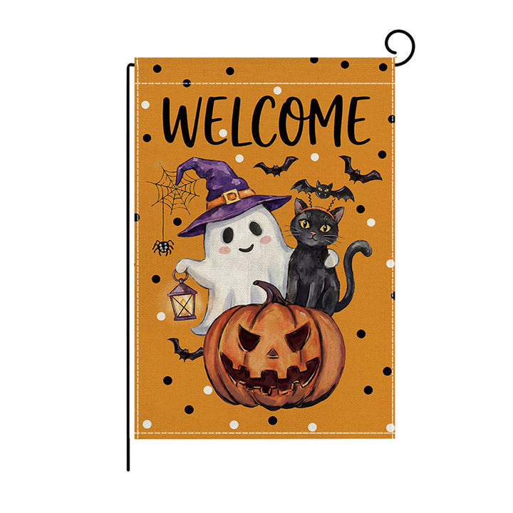 Halloween Willkommen Dekorative Gartenflagge