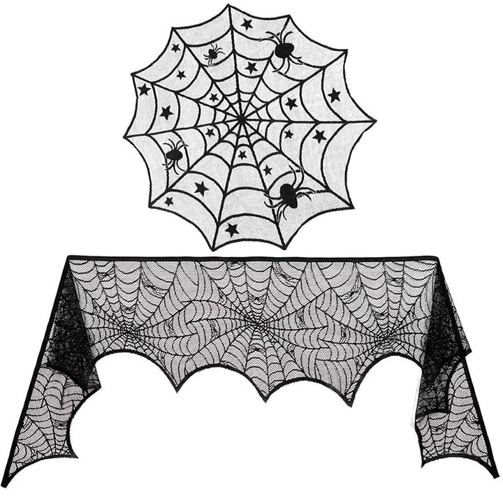 Dekorative Spinnennetz Tischdecke
