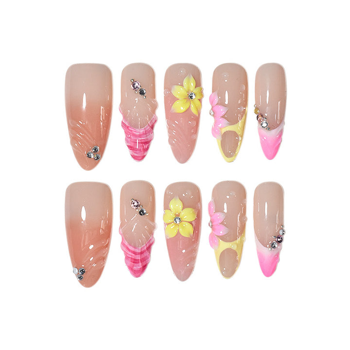 Lebendige florale Nagelkunstverlängerungen Karnz