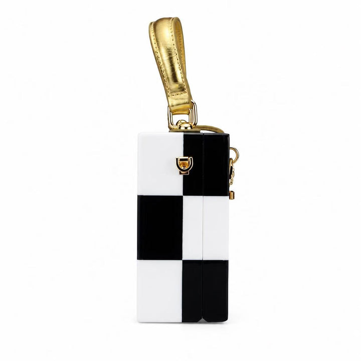 Schachbrett-Patent-Handtasche