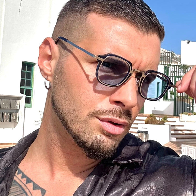Damen quadratische Sonnenbrille mit einzigartigem Design und UV-Schutz Karnz