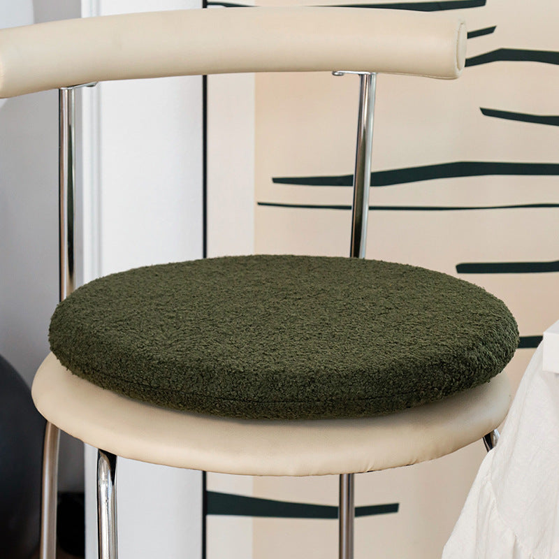 Rundes Sitzkissen aus Teddyfleece mit rutschfester Unterseite Karnz