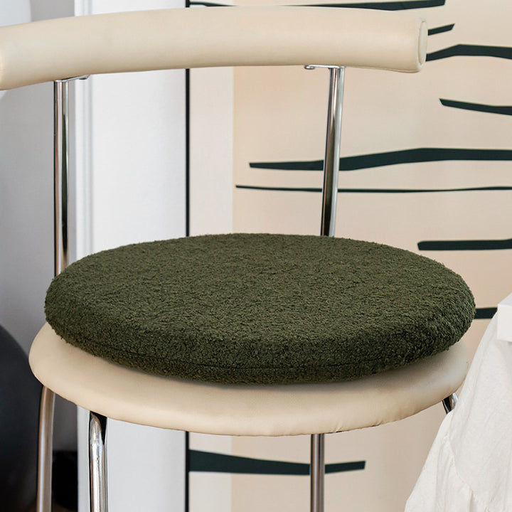 Rundes Sitzkissen aus Teddyfleece mit rutschfester Unterseite Karnz
