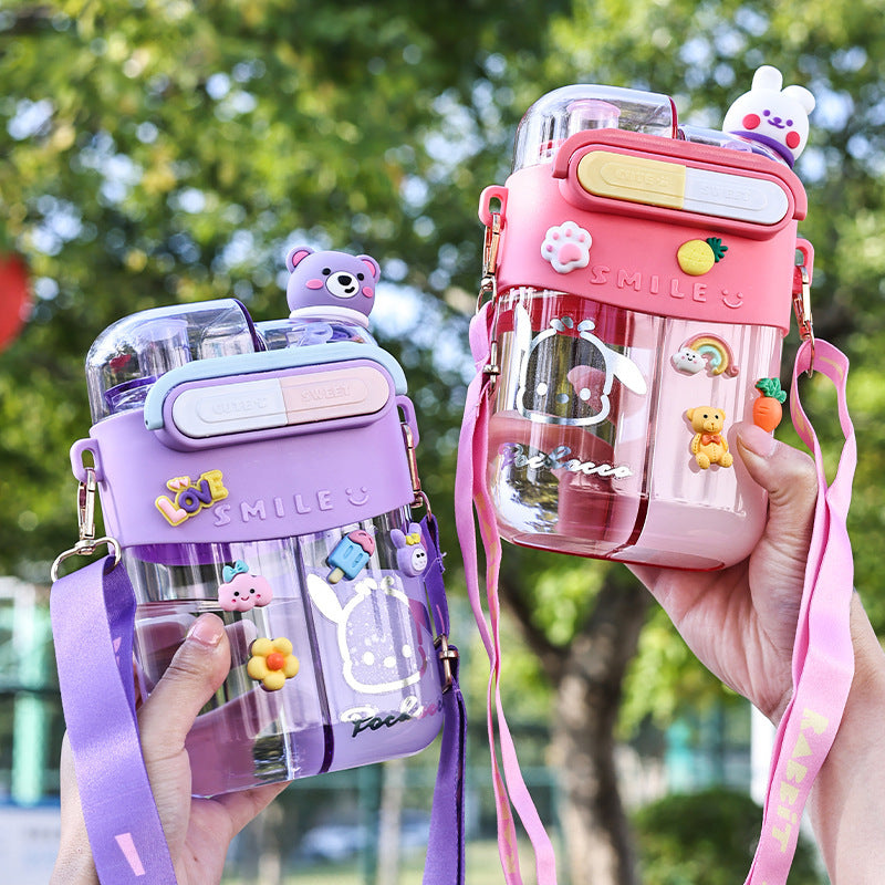 Damen Trinkflasche mit interaktivem Design und praktischer Schultertragefunktion Karnz