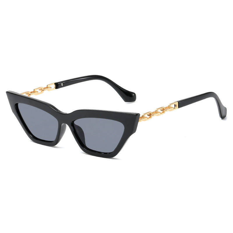 Damen edgy Katzenaugen-Sonnenbrille mit goldenen Details Karnz