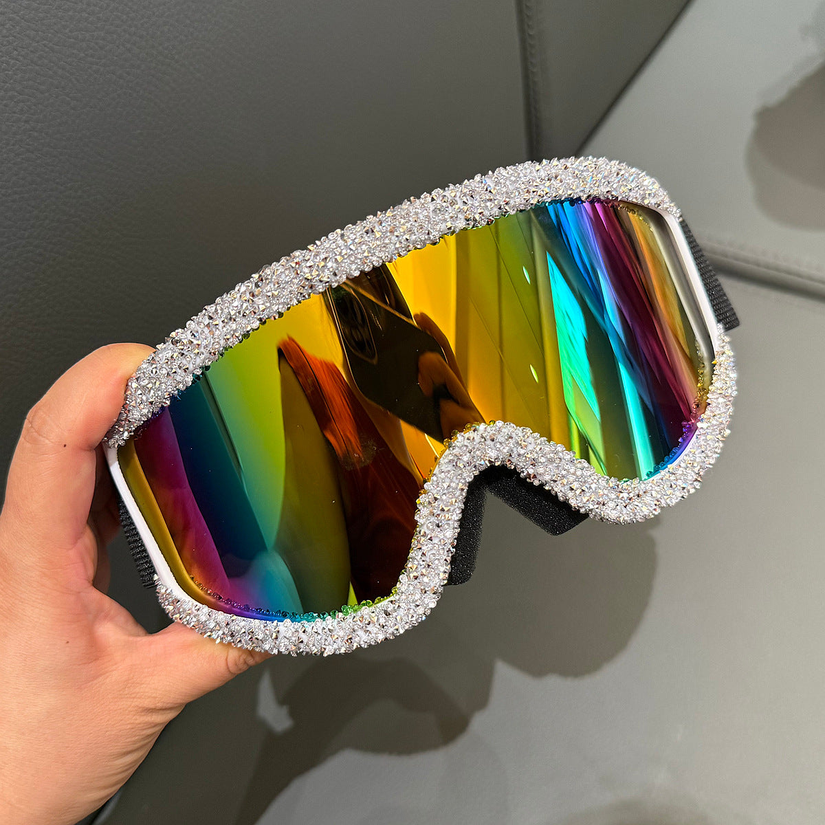 Damen Skibrille mit funkelndem Kristallbesatz Karnz