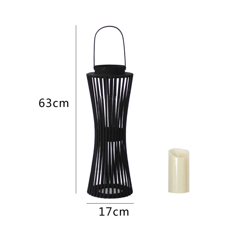 Elegante Laterne aus geflochtenem Holz Karnz