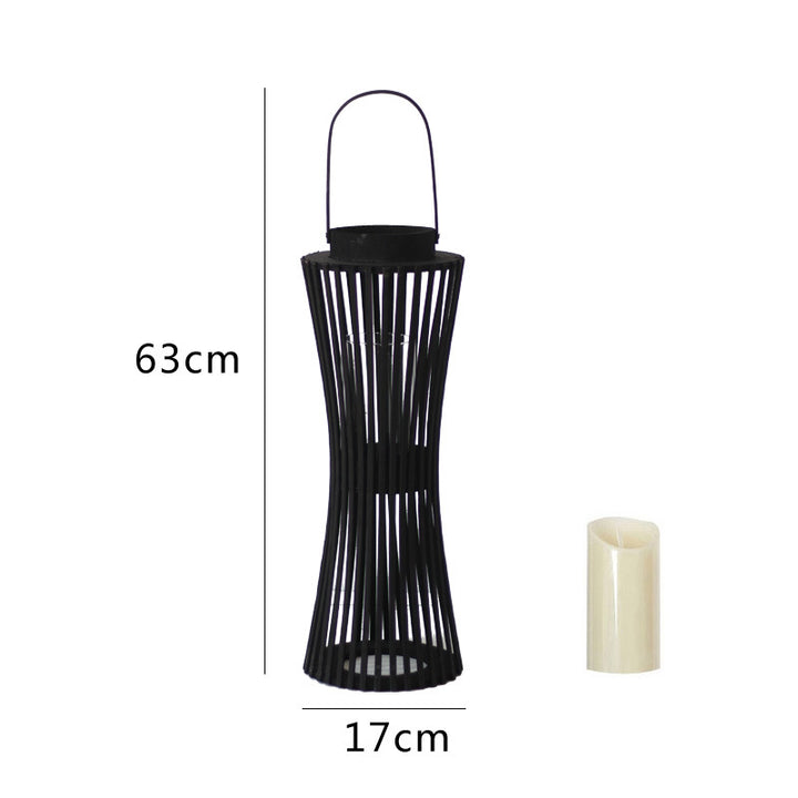 Elegante Laterne aus geflochtenem Holz Karnz
