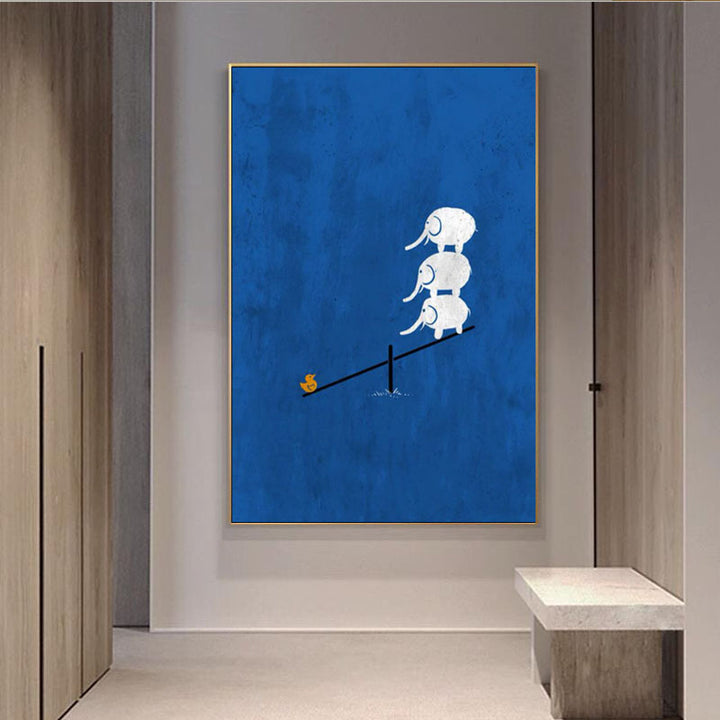 Verspielte Elefanten-Themen-Leinwandkunst