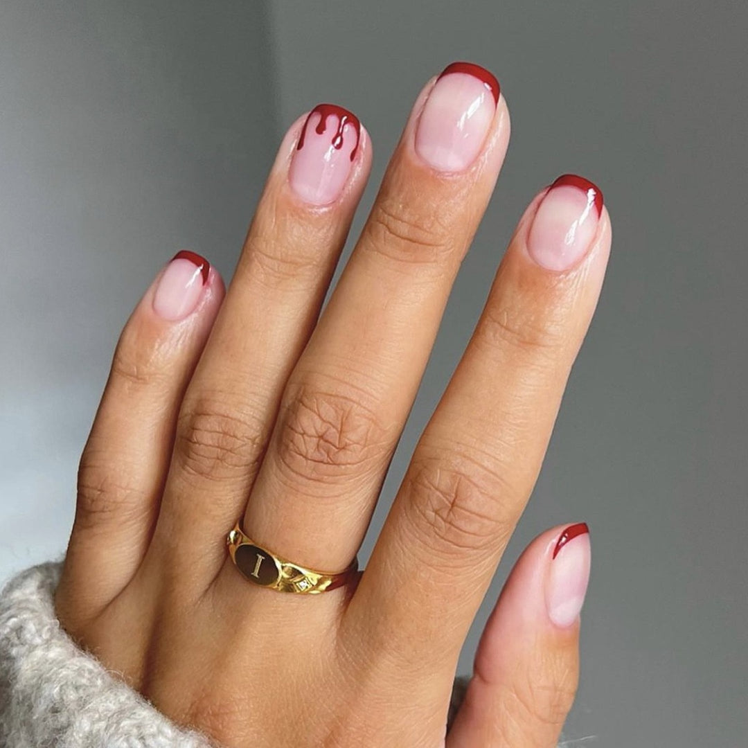 Luxus Glänzendes Press-On Nagelset Karnz