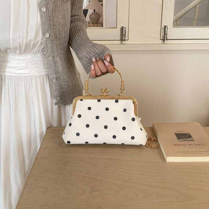 WoVintage Elegante Polka Dot Abend-Clutch Karnz