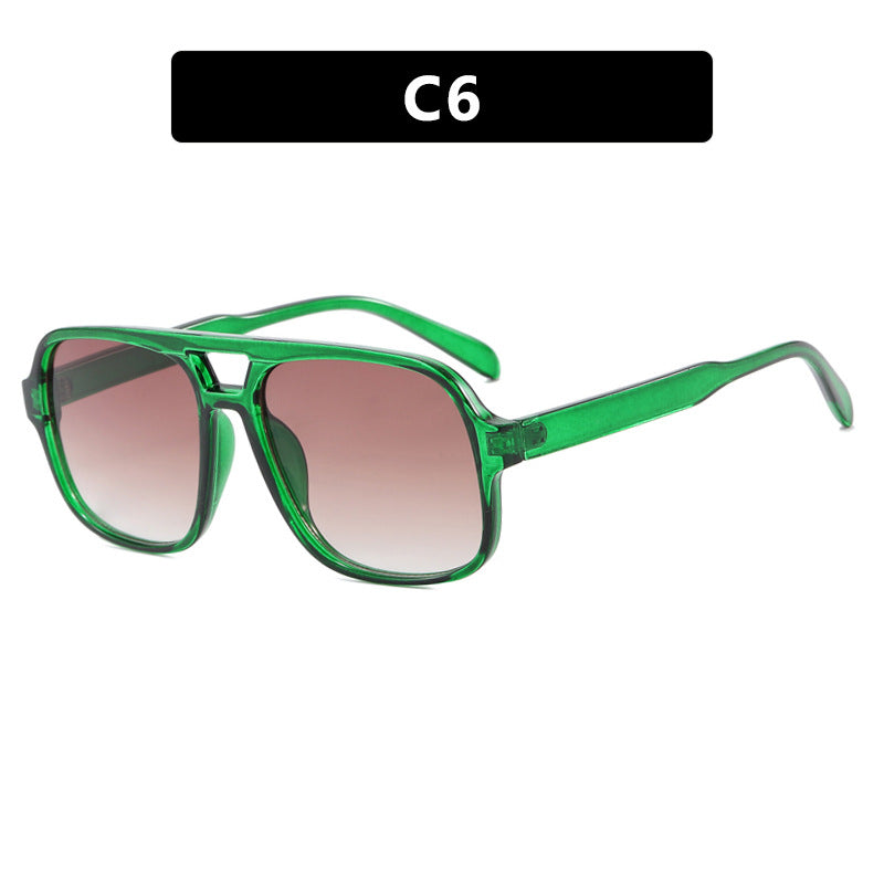 Damen moderne quadratische Sonnenbrille mit stylishem transparentem Rahmen Karnz