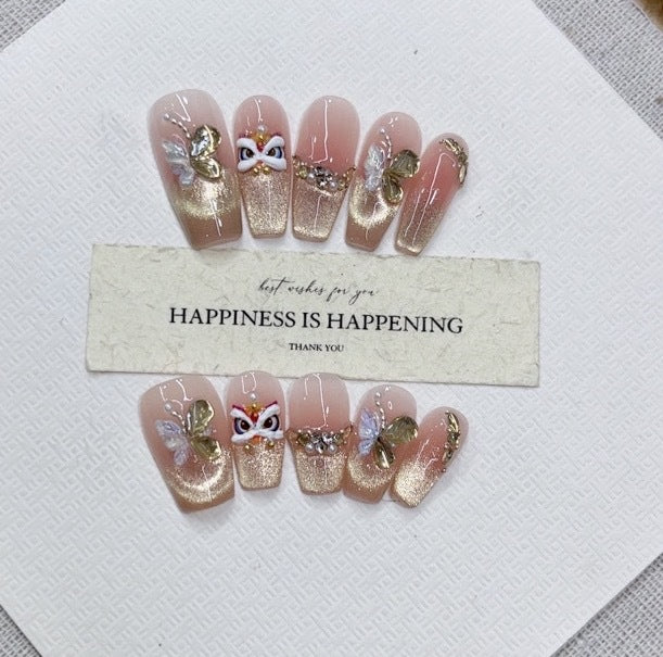 Künstlerisches dekoratives Press-on-Nagelset Karnz