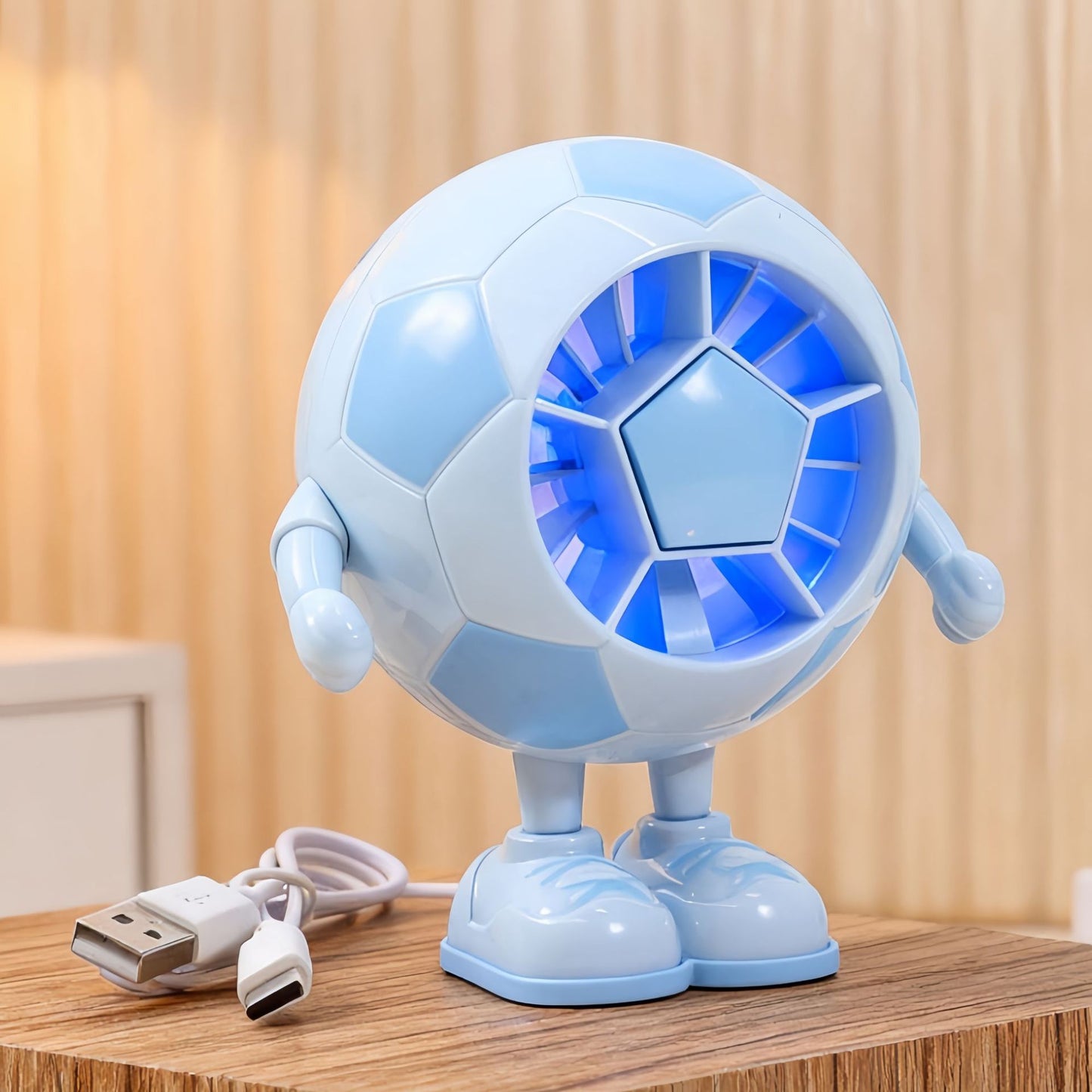 Damen Kreativer Tischventilator im Fußballmotiv Karnz