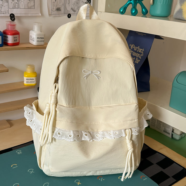 Stilvoller Bestickter Rucksack mit Schleifenakzent Karnz