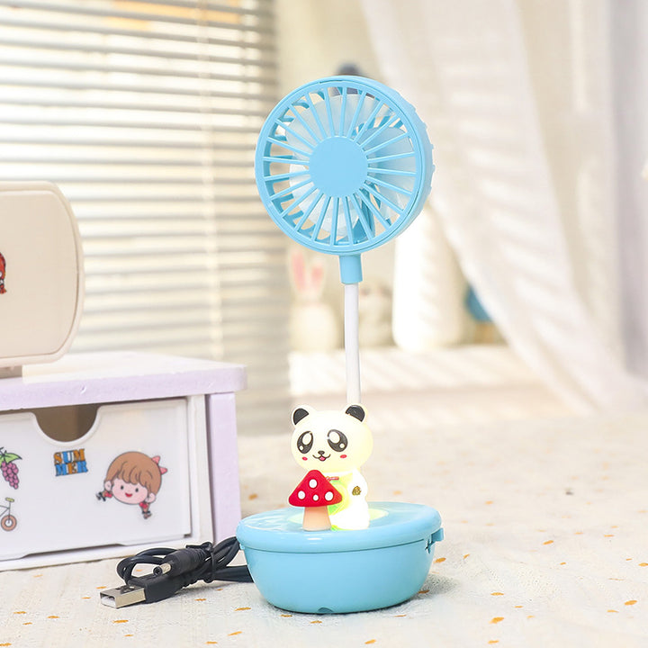 Damen Tragbarer USB Ventilator mit integrierter LED-Lampe und niedlichem Panda-Design Karnz