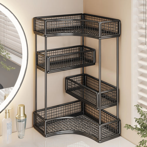 Drei-Tier-Eck-Mesh-Metall-Badregal-Organizer
