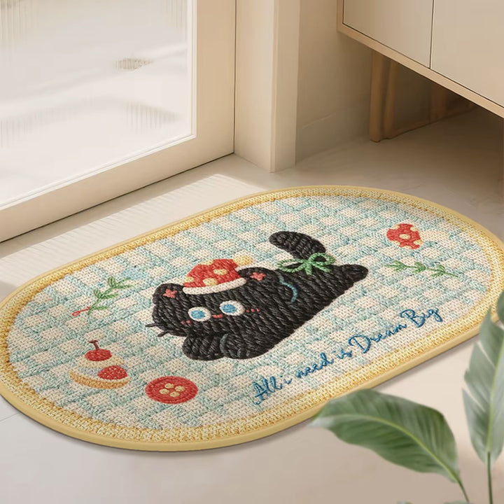 Kat-Themen Plüsch Fußmatte für den Hauseingang
