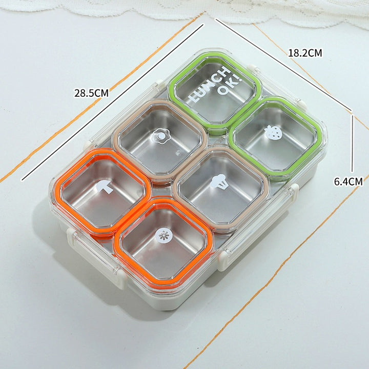 Multisection Lebensmittelaufbewahrung Bento-Box mit intelligentem Verriegelungsmechanismus