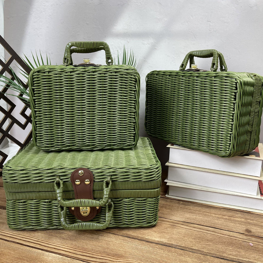 Damen Rattan Handtasche Karnz