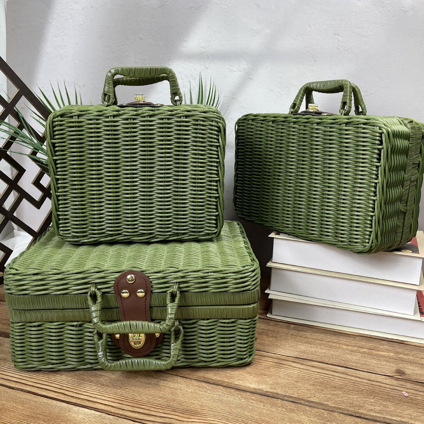 Damen Rattan Handtasche Karnz