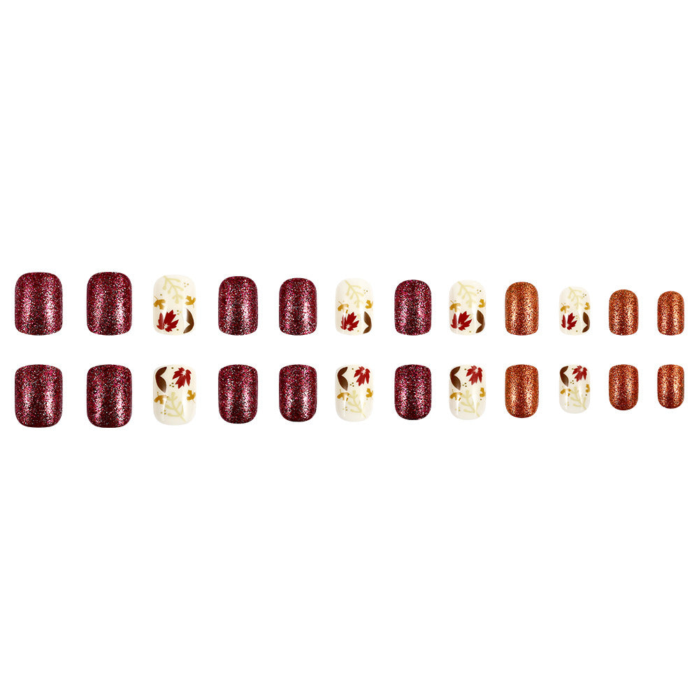Saisonale herbstliche Druck-Nagelkunst Karnz