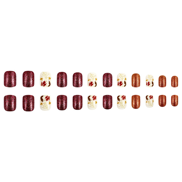 Saisonale herbstliche Druck-Nagelkunst Karnz