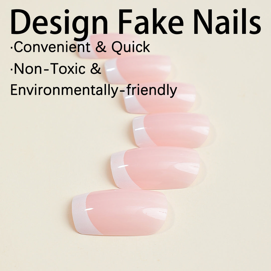 Kunstnagelset mit eleganten French-Tipp Verzierungen Karnz
