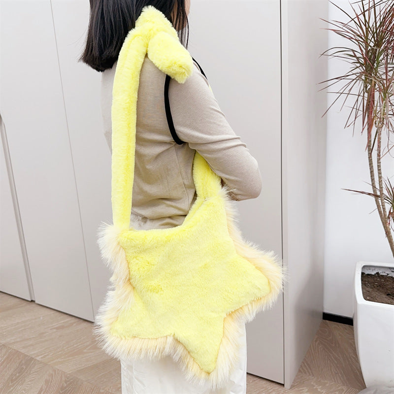 Faux Fur Sternförmige Handtasche