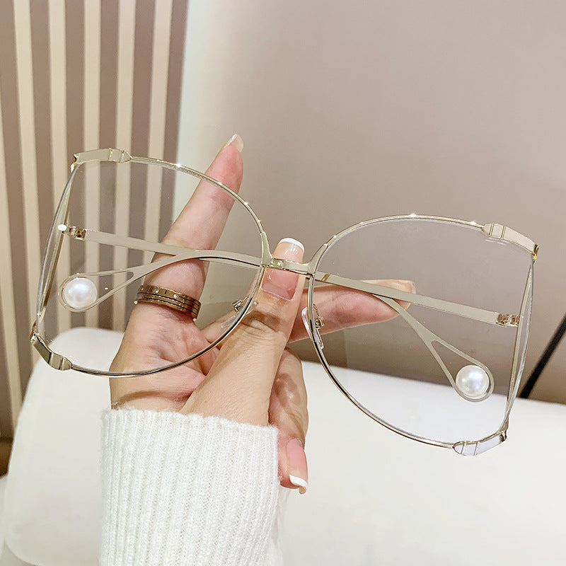 Damen modische Brille mit elegantem Perlendekor Karnz