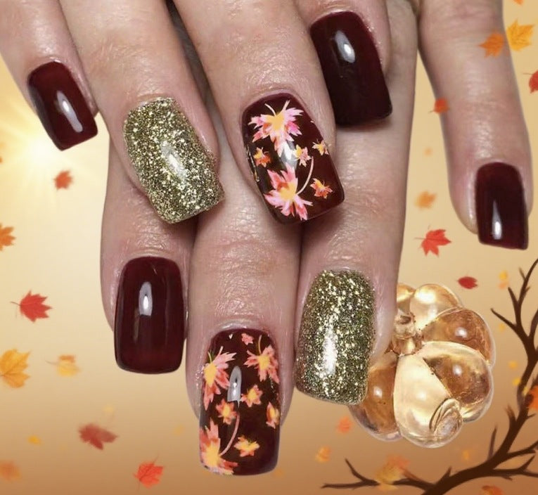 Dekorative herbstliche Acryl-Nagelverzierungen Karnz