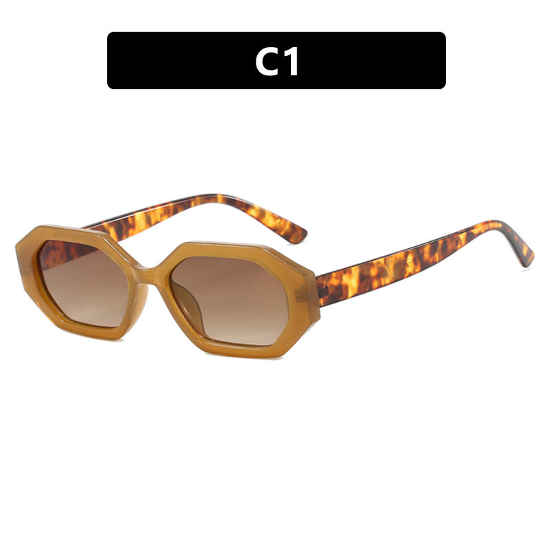 Damen auffällige Sonnenbrille im modernen achteckigen Design Karnz