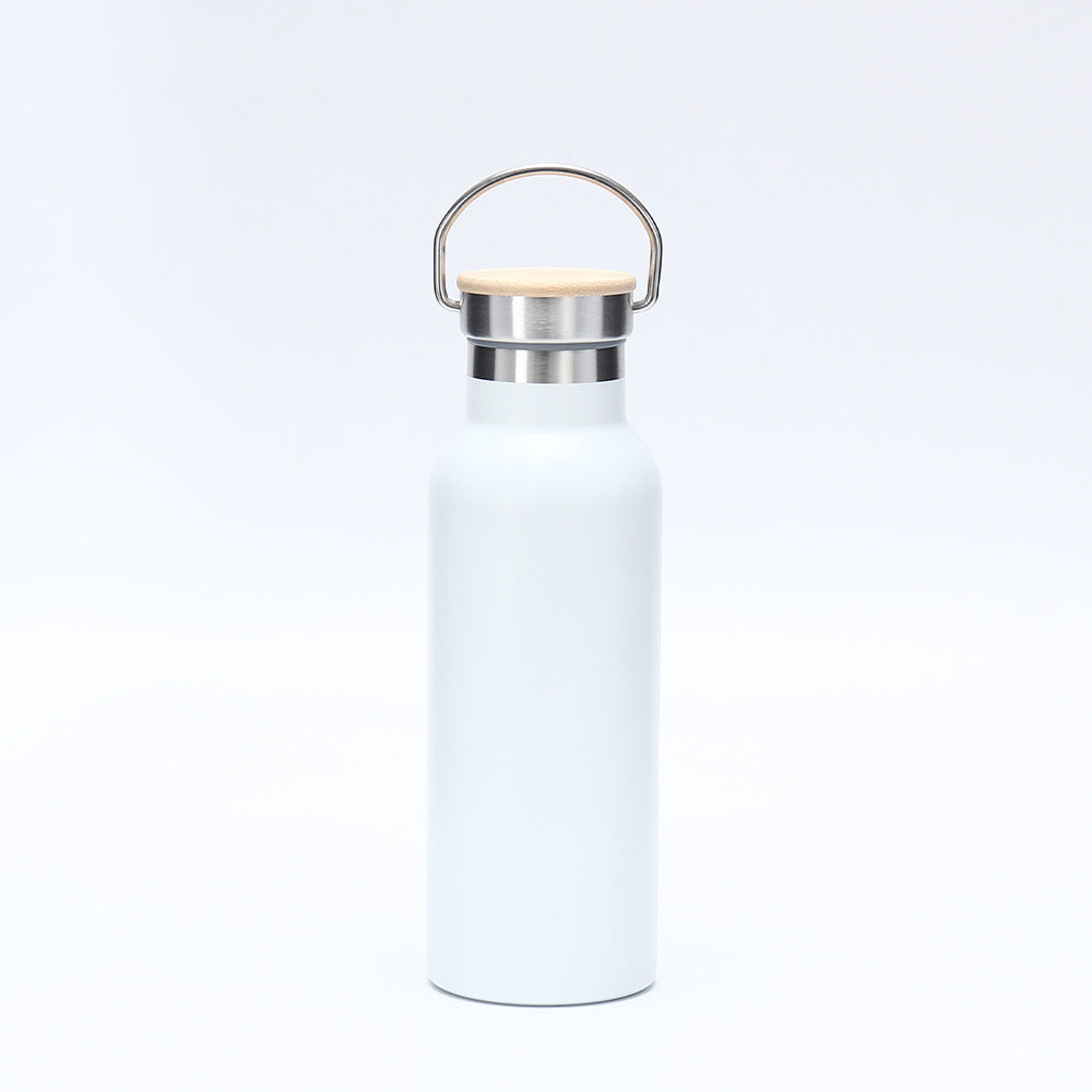 Damen isolierte Edelstahl-Trinkflasche mit Holzdeckel Karnz
