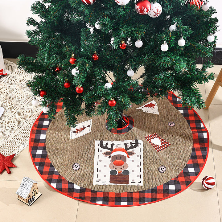 Weihnachtsbaumdecke aus Jute mit festlichem Weihnachtsmann-Motiv Karnz